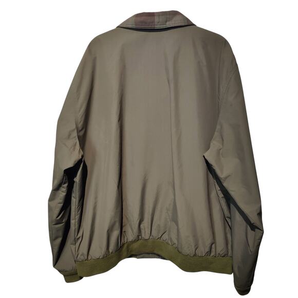 Vintage L.L. Bean Men's Sz XL Warm Up Bomber Jacket Olive Green Nylon Grandpa - Picture 6 of 6